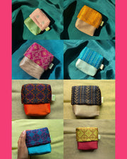 ganga jamuna purse combo pack of 50 with assorted striped weaves